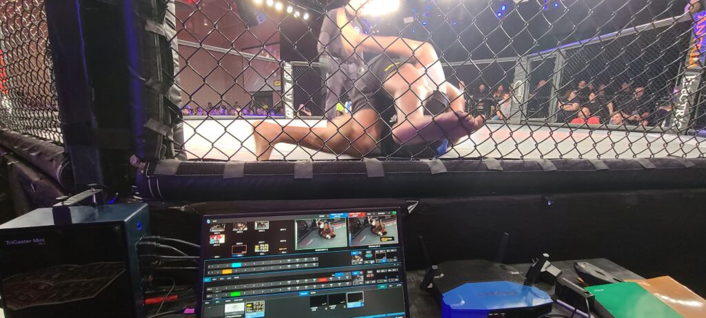 Action packed MMA streamed using a Newtek Tricaster Mini
